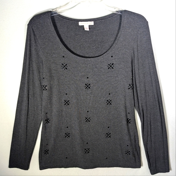 Westport 1962 Tops - Westport 1962 Beaded Scoop Neck Tee S